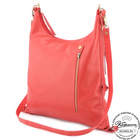  Женская кожаная сумка "Эмилия" (красная)